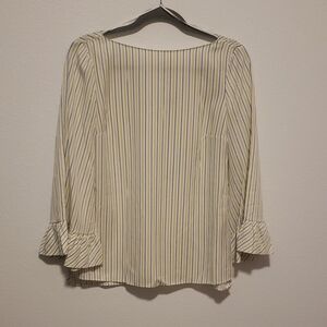 Massimo Dutti Cream and Black Striped Blouse